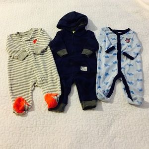 Baby Boy 3 pieces footies 3 months old